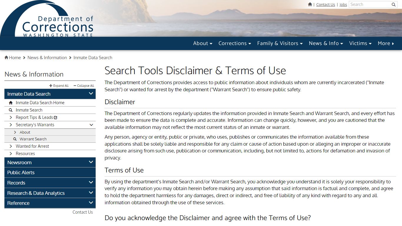 Search Tools Disclaimer & Terms of Use | Washington State Department of ...